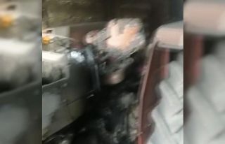 Fare kabloları kemirdi, çiftçinin traktörü yandı