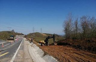 Heyelan bölgesinde servis yolu çalışmaları başladı