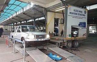 İlçe ilçe gezen istasyonda araçlar muayene ediliyor