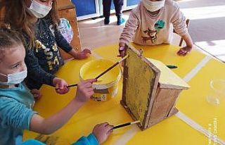 İlkokul öğrencilerinden kuş evi projesi