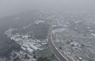 İstanbul’da kar yağışı havadan görüntülendi