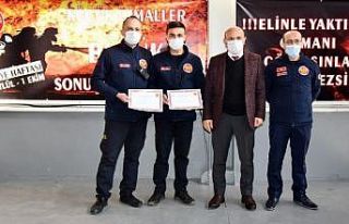 İtfaiyeciler sertifikalarını aldı