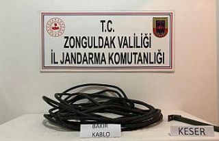 Kablo hırsızları jandarmaya yakalandı