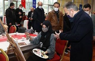 Kadınların korona ilacı nakış, makrome, resim