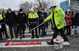 Karaman’da yaya geçidine kırmızı çizgi çekildi