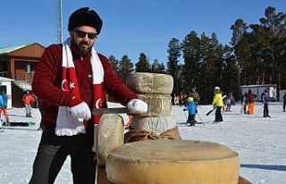 Kars kaşarı kayak merkezinde görücüye çıktı