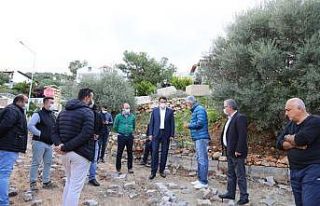 Kaş Çukurbağ Yarımadası parke taşı çalışması...