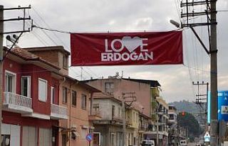 Koçarlı ‘Love Erdoğan’ pankartlarıyla donatıldı