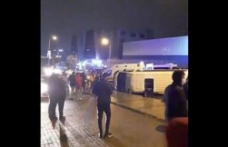 Küçükçekmece’de kaza yapan polis minibüsü...