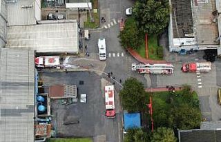 Lastik fabrikasında korkutan yangın