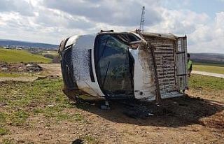 Malkara’da kamyonet takla attı: 1 yaralı