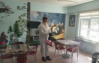 Melikgazi Belediyesi dezenfekte çalışmalarına...