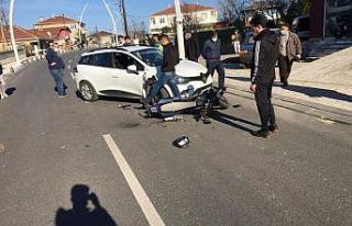 Motosiklet sürücüsünün ölümden döndüğü...