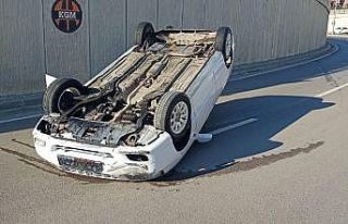 Otomobil takla attı, sürücünün burnu bile kanamadı