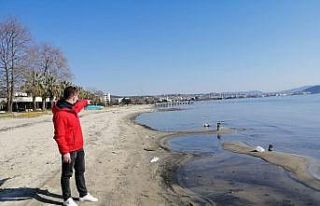 (Özel) Erdek’te korkutan görüntü deniz çekildi