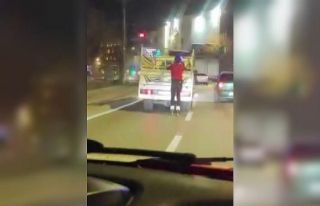 Patenli gencin tehlikeli yolculuğu kamerada