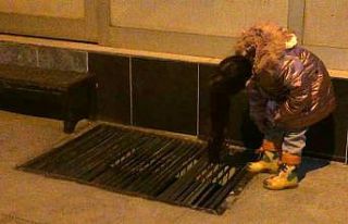 Pencere boşluğunda mahsur kalan yavru kedi kurtarıldı