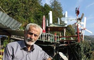 Rizeli mucit kendi icadı olan rüzgar hızı ile...