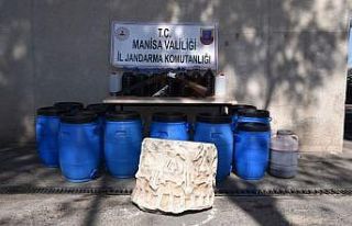 Sahte içki operasyonunda tarihi eser ele geçirildi