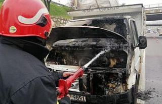 Seyir halindeki kamyonet alevlere teslim oldu