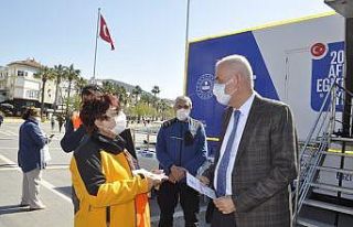 Simülasyonlu deprem TIR’ı Marmaris’te