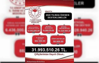 Sinop’ta çiftçiler 31,9 milyon TL desteklendi