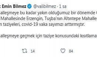 Vali Bilmez, taziyelerden dolayı vaka sayısının...