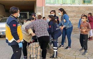 Yangın çıkan evde çocuk paniği