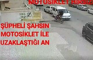 16 suç kaydı bulunan motosiklet hırsızı kamerada