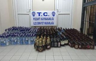 Adana’da 615 şişe sahte içki ele geçirildi