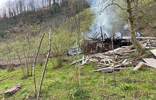 Ahşap ev yangında kül oldu