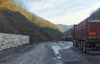 Alaplı-Yığılca yolunda heyelan