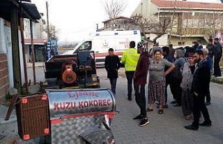 Alkollü şahsın kullandığı patpat kokoreç arabasına...