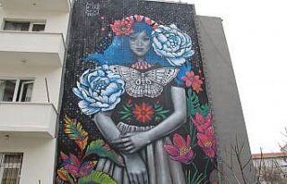 Ankara’da bir apartmanın cephesinin tamamına duvar...