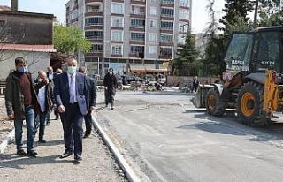 Bafra’da yol-kaldırım çalışması