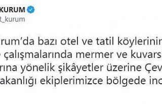 Bakan Kurum: "Çevre kirliliğine neden olduğunu...
