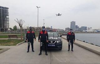 Bakırköy sahilde dronelu kısıtlama denetimi