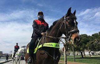 Bakırköy sahilinde atlı polis destekli kısıtlama...