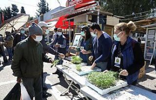Buca’da balkon tarımı için 100 bin fide dağıtıldı