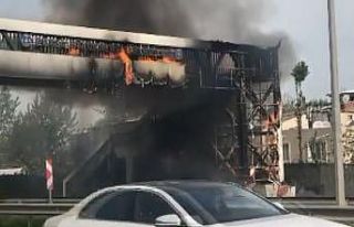 Bursa’da korku dolu anlar...Üst geçit alev alev...