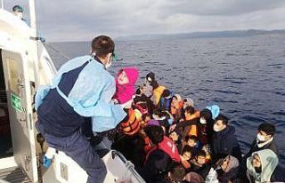 Çanakkale açıklarında 110 düzensiz göçmen kurtarıldı