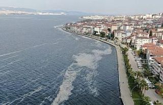 Deniz salyası İzmit Körfezi’ni beyaza bürüdü