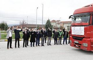 DPÜ’nün yardım tırı İdlib’e uğurlandı