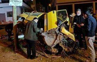 Elektrik direğine çarpan sürücü hayatını kaybetti