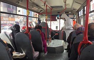 Erzincan’da toplu taşıma araçları dezenfekte...