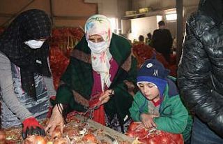 Eskişehirli soğan çiftçisi sırasına bekliyor