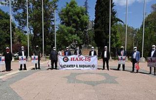 Gaziantep’te sessiz sedasız 1 Mayıs İşçi Bayramı...