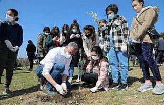 Gaziemirli çocuklar, 200 zeytini toprakla buluşturdu