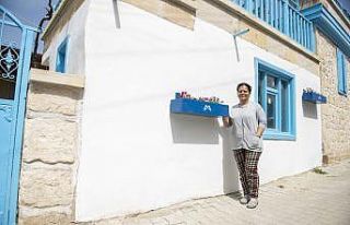 Girit köyü İhsaniye, saksılar ve banklarla renklendi