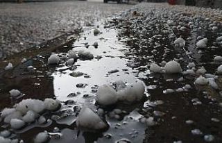 Göle’ye ceviz büyüklüğünde dolu yağdı